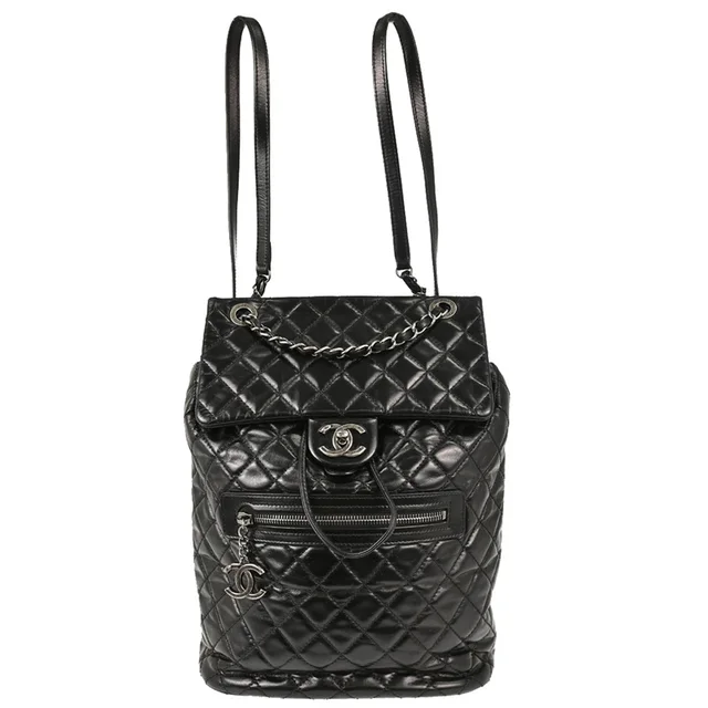 Chanel 2016-2017 Black Calfskin Paris-Salzburg Mountain Backpack in Black Calfskin from AMORE Vintage Tokyo