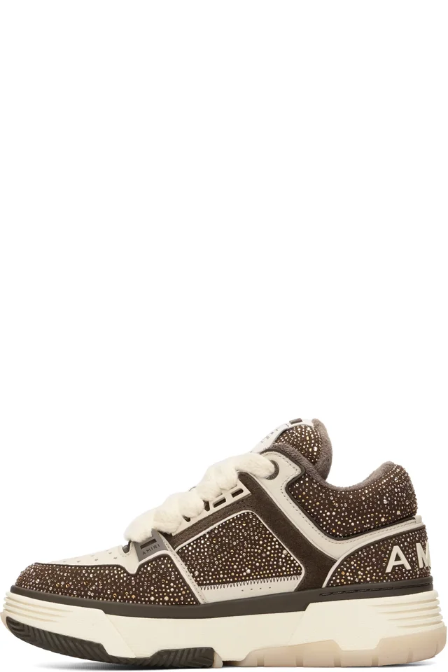 AMIRI Brown & Beige Crystal MA-1 Sneakers, photo 3 of 5 from SSENSE