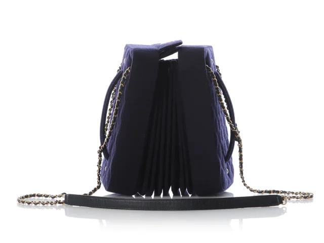 Chanel Navy Paris-Hamburg Accordion Bag in Navy Wool from Ann's Fabulous Finds, photo 5 of 10