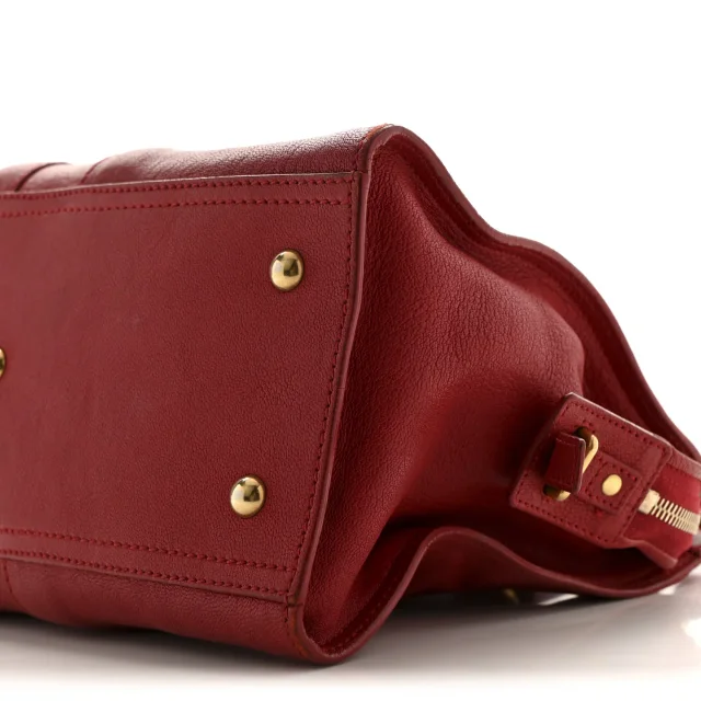 Saint Laurent Sheepskin Small Cabas ChYc Red in Red Leather from FASHIONPHILE, photo 9 of 13