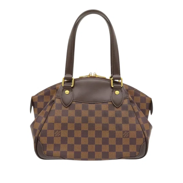Brown Louis Vuitton Damier Ebene Verona PM Handbag in Brown Canvas from Designer Revival