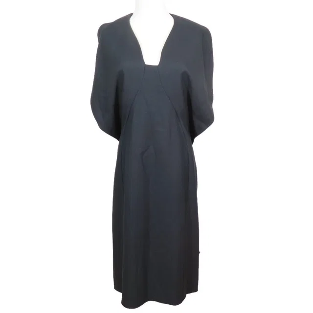 Louis Vuitton Sleeveless Dress Long Silk Black 38 in Black Silk from The Reluxe