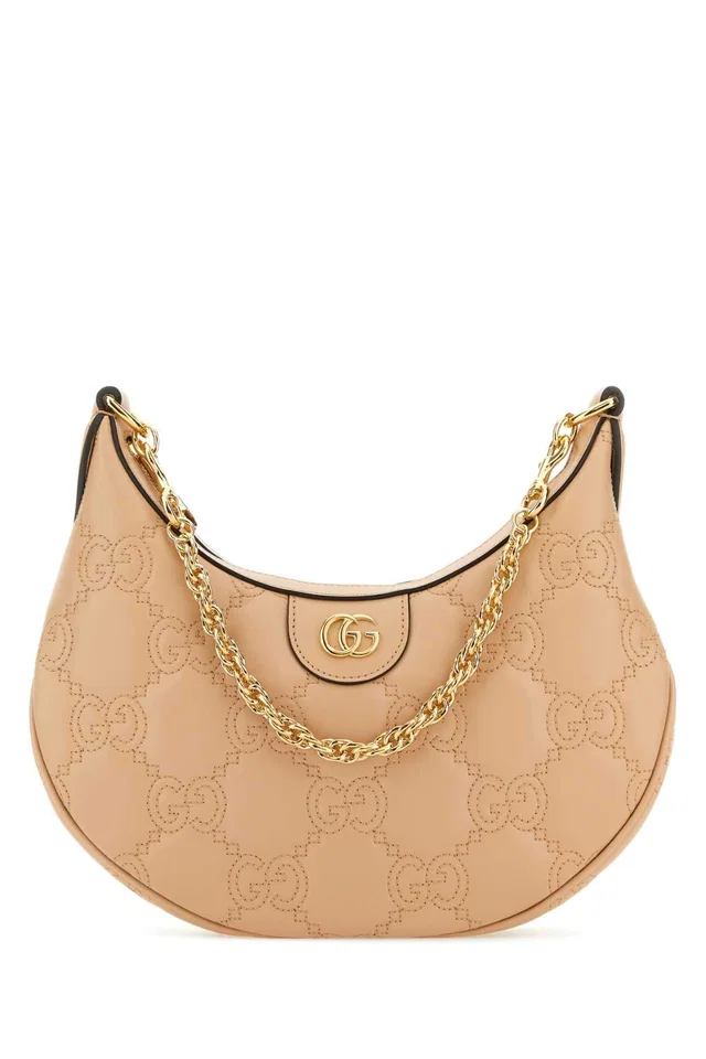 Gucci Gg-Quilted Leather Shoulder Bag — Beige in Beige Leather from HEWI