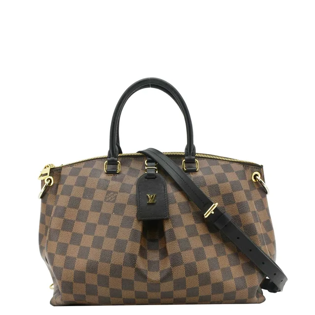 Louis Vuitton Odeon MM Damier Ebene Shoulder Bag Black in Black Leather from Dallas Designer Handbags