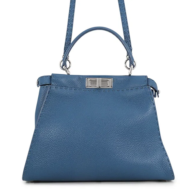 Fendi Peekaboo Selleria 2WAYHandbag Blue8BN226 Leather in Leather from GALLERY RARE