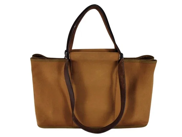 Hermès Shoulder Bag Kabak Elan PM Brown Canvas Leather Silver in Brown Canvas from The Reluxe