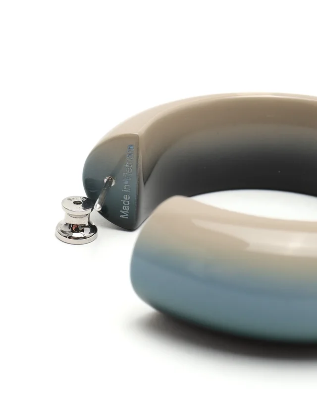 Hermès Fusion GM Lacquer Wood Hoop Earrings from A Retro Tale, photo 4 of 4