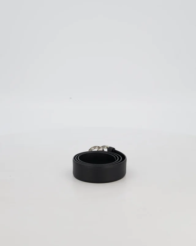 Chanel 22/B Silver Ruched Belt with Diamante CC Logo Detail Size 80cm in Silver from Sellier, photo 2 of 5