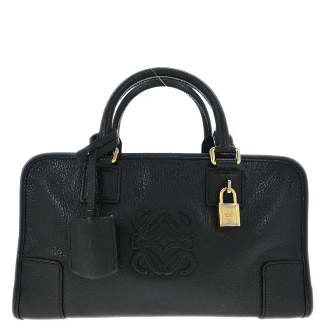 Loewe Black Amazona 28 Handbag in Black Leather from AMORE Vintage Tokyo