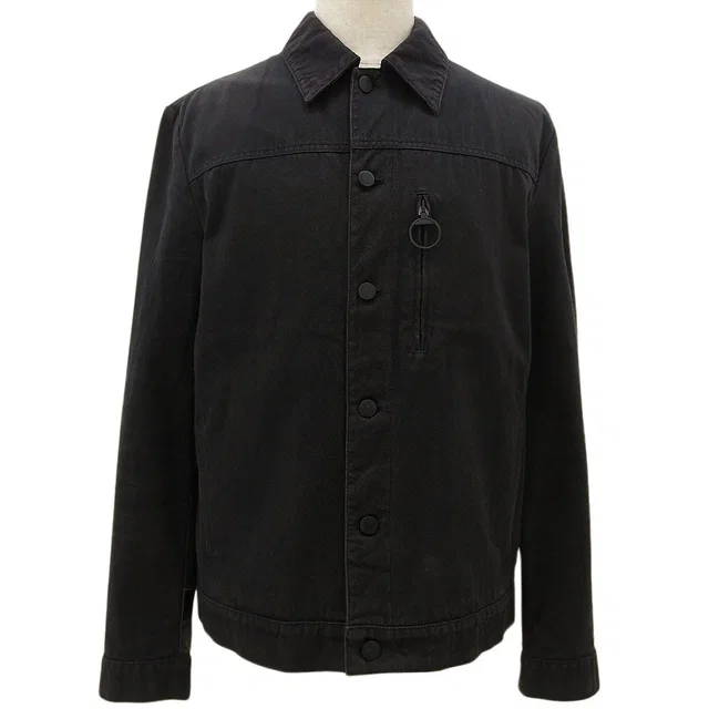 Louis Vuitton Denim Logo Button Jacket #48 Black in Black Denim from VINTAGE QOO TOKYO
