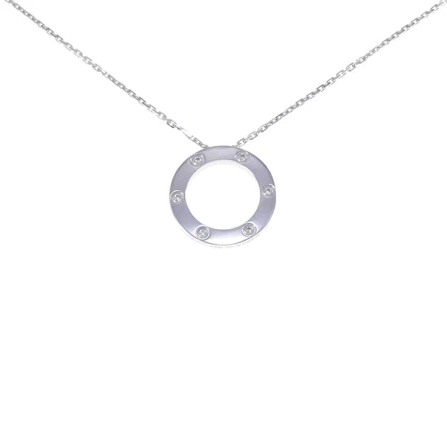 Cartier Love Necklace Full Diamond 750 White Gold Diamond Necklace in White from LuxUness