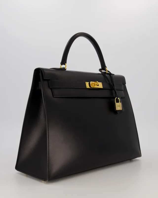 Hermès Vintage Kelly 35 Sellier Bag in Black Box leather from Sellier, photo 5 of 22