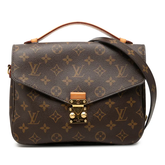 Brown Louis Vuitton Monogram Pochette Metis Satchel in Brown Coated canvas from Designer Revival