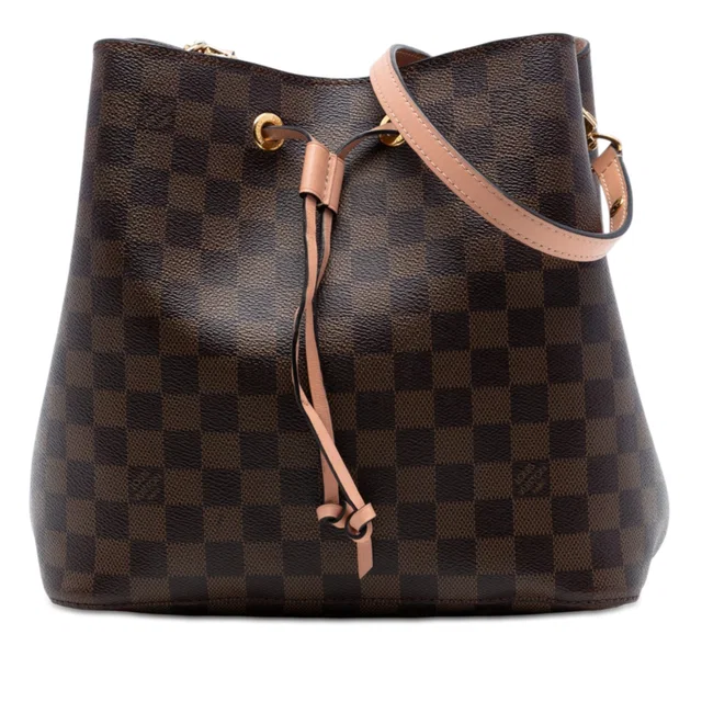 Brown Louis Vuitton Damier Ebene NeoNoe MM Bucket Bag in Brown Canvas from Designer Revival