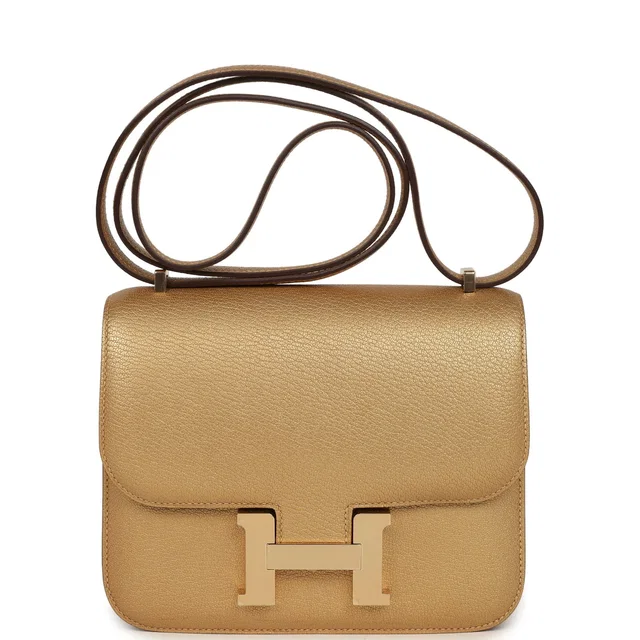 Hermès Constance 18 Dore Chevre Chamkilight Permabrass Hardware in Gold Goatskin from Madison Avenue Couture