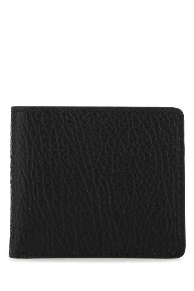 Maison Margiela Textured Leather Wallet — Black Exterior: Bovine in Black Leather from HEWI