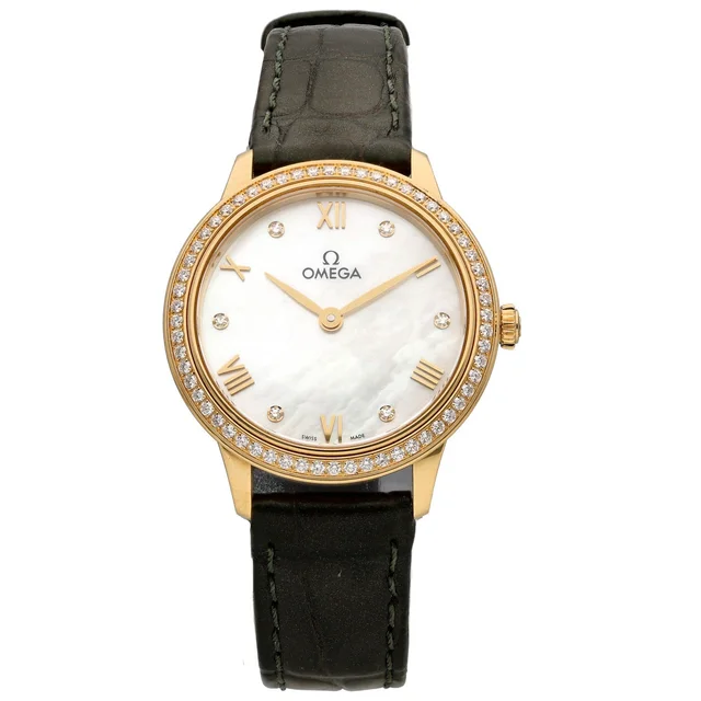 Omega De Ville Prestige 434.58.28.60.55.002 27.5mm Gold Watch in Gold Leather from H&T