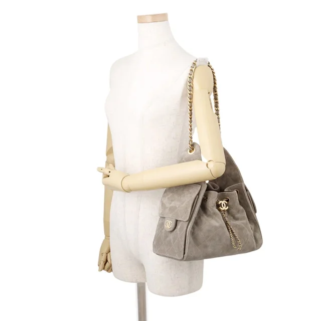 Chanel CHANEL25 ChainShoulder Bag GrayAS5293 suede Size Small in Suede from GALLERY RARE, photo 4 of 17