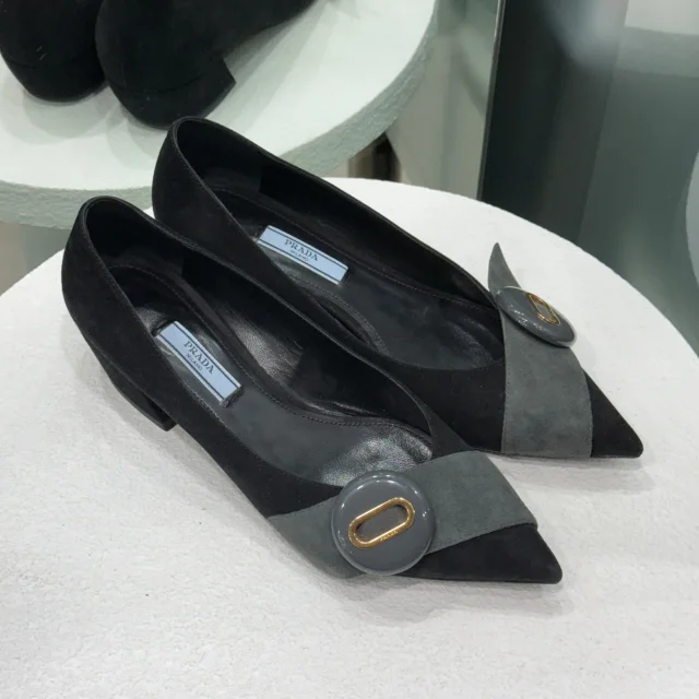 Prada Mules Sz 37 in Black Suede from Revivre