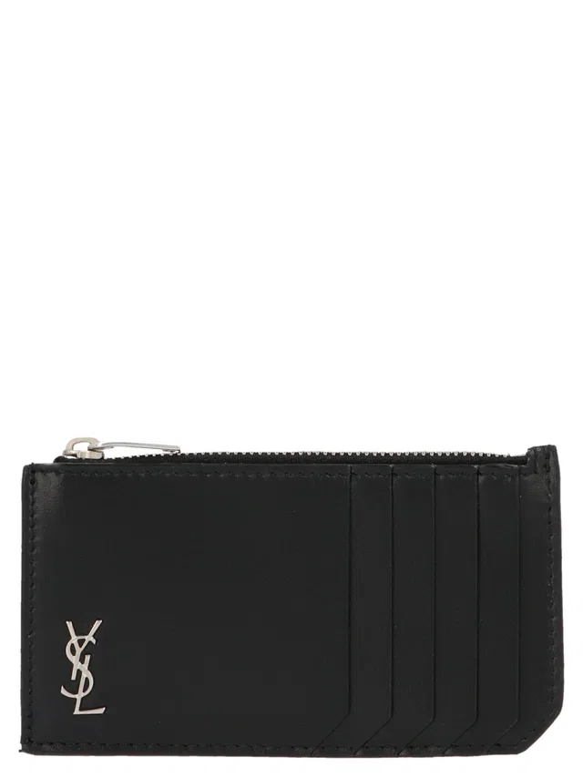 Saint Laurent Monogram Leather Card Case — Black Cases in Black Leather from HEWI