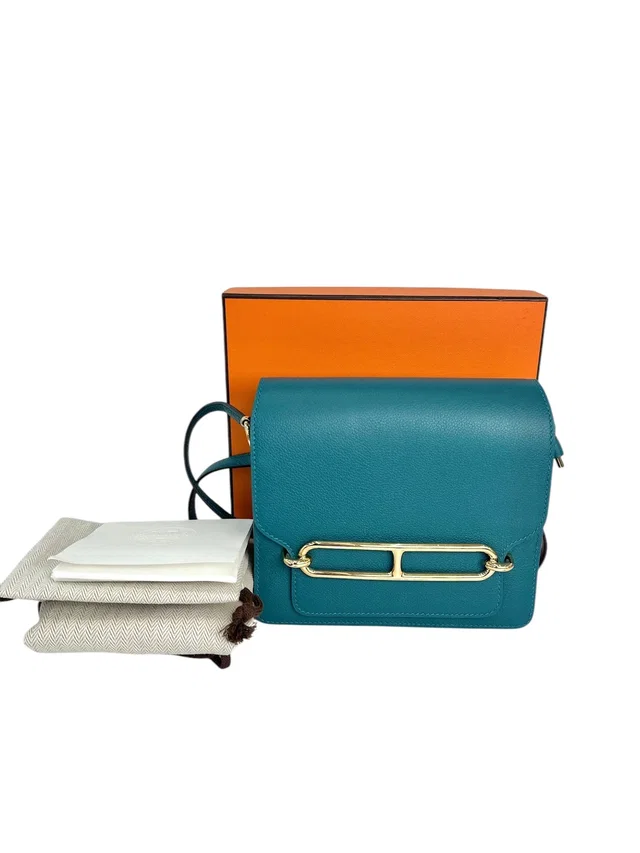 Hermès Roulis Mini Green Evercolor ZHA921AX in Green from Luxury Promise