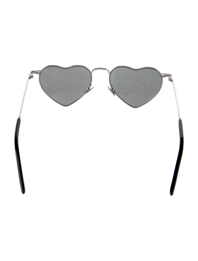 Saint Laurent Loulou Heart Sunglasses in silver|gray from The RealReal, photo 2 of 3