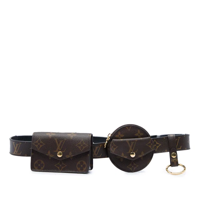 Brown Louis Vuitton Monogram Daily Multi Pocket 30mm Belt in Brown Coated canvas from Designer Revival