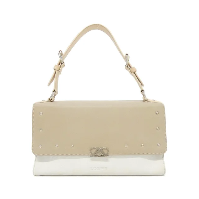 [vintage] Loewe bag in WHITE+BEIGE/SILVER metal fittings leather from KOMEHYO