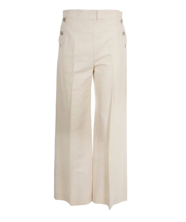 Loro Piana Cream Classic Pants Size 44 in White from Luxury Promise