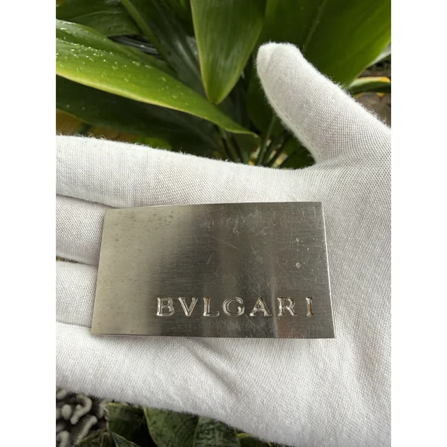 Bvlgari Silver Tone Logo Belt Buckle For Men Authentic in silver|gray Leather from Poshmark