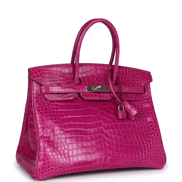 Hermès Birkin 35 Rose Scheherazade Shiny Porosus Crocodile Palladium Hardware in Pink Crocodile from Madison Avenue Couture, photo 2 of 2