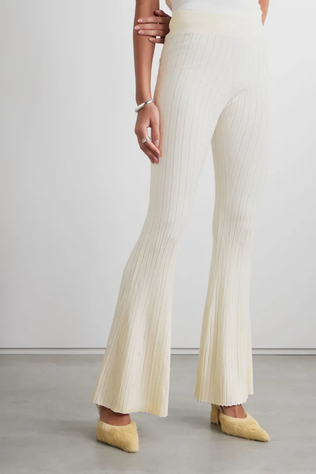 Stella McCartney Ribbed-Knit Flared Pants, photo 3 of 5 from THE OUTNET