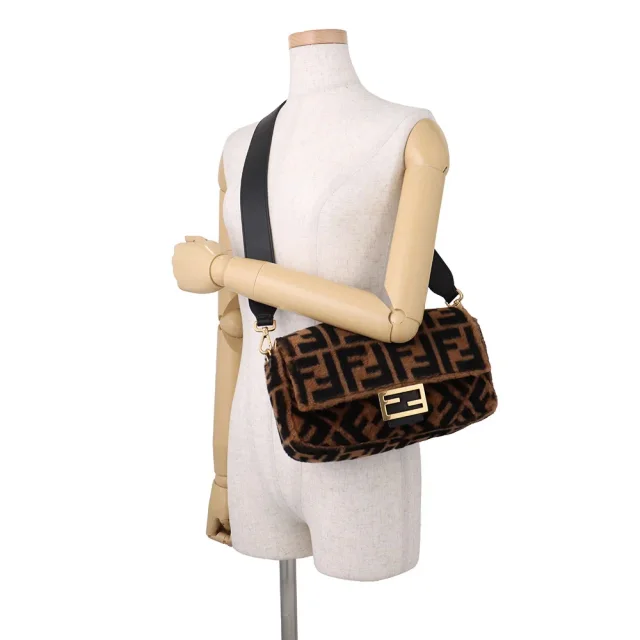 Fendi Zucca mamma bucket Brown/Black8BR600 Fur Leather in Brown Leather from GALLERY RARE, photo 9 of 15