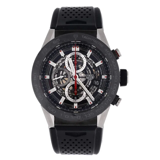 Carrera Calibre Heuer 01 Skeleton Chronograph Automatic Watch (CAR2A1Z.FT6044) from Rebag