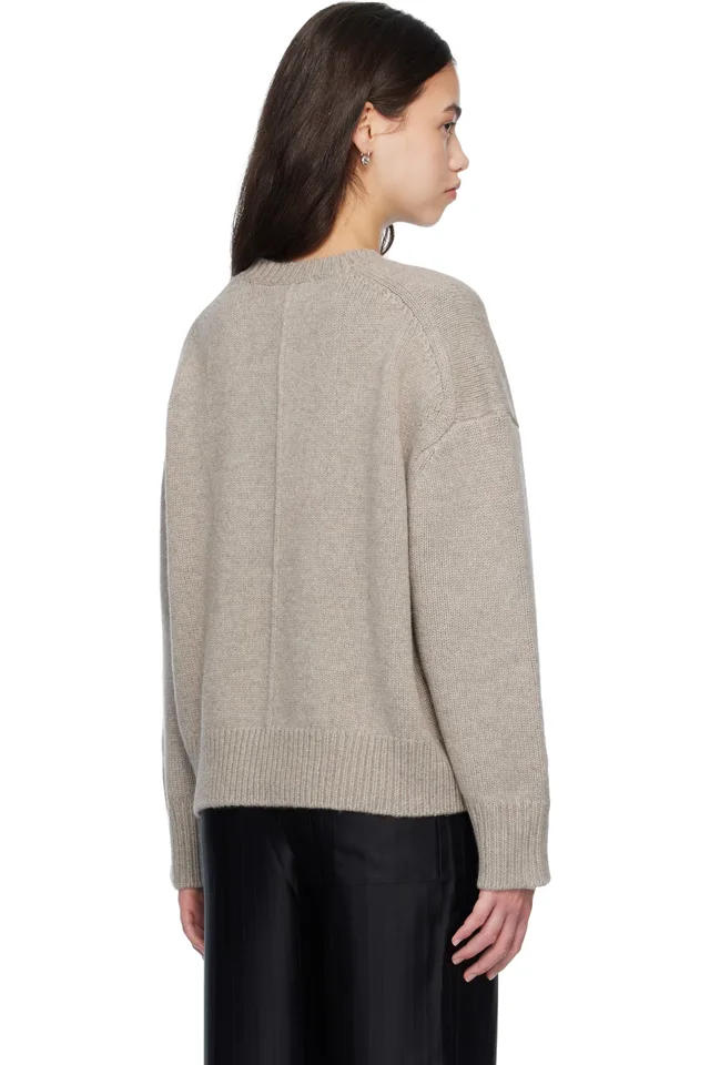 Loulou de Saison Taupe PIA Oversized Cashmere Sweater, photo 3 of 4 from SSENSE