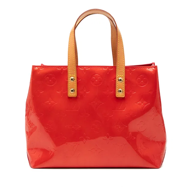 Red Louis Vuitton Monogram Vernis Reade PM Handbag in Red Leather from Designer Revival