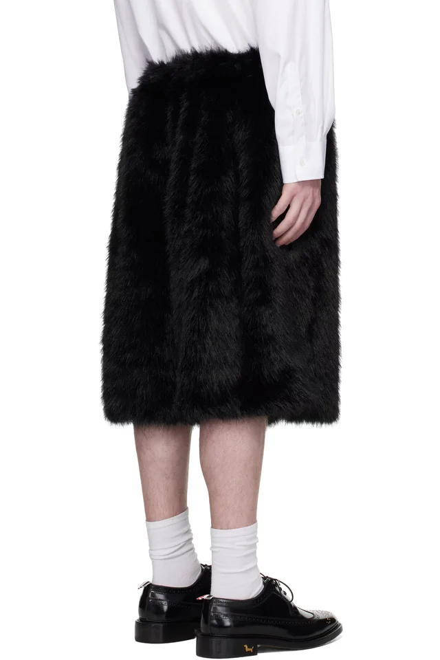 Simone Rocha SSENSE Exclusive Black Faux-Fur Shorts, photo 3 of 4 from SSENSE