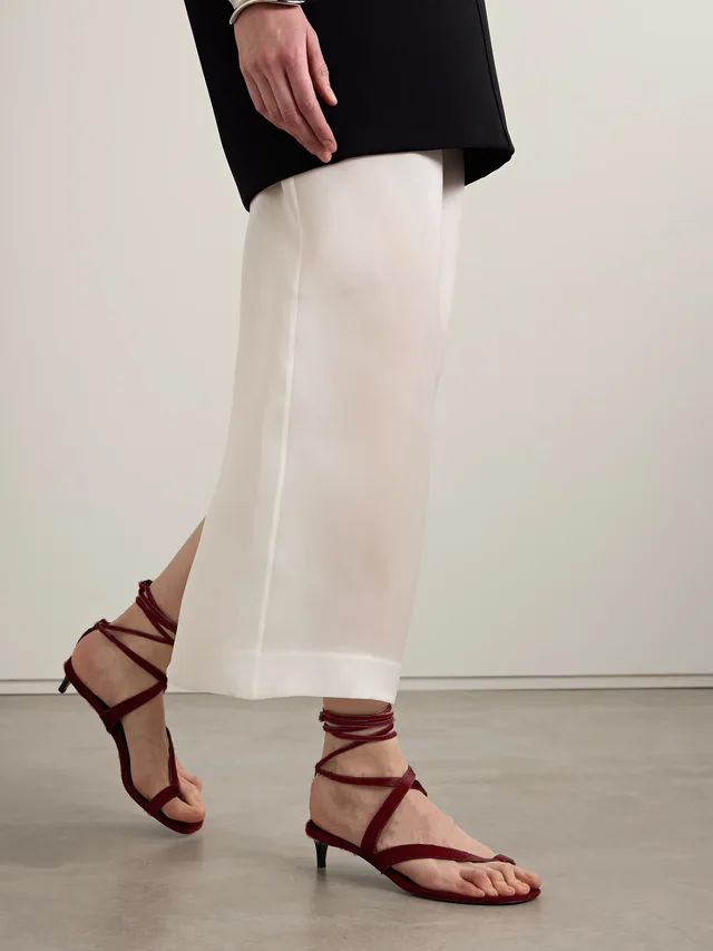 KHAITE Aimee calf hair sandals in Red, photo 2 of 2 from NET-A-PORTER (Canada)