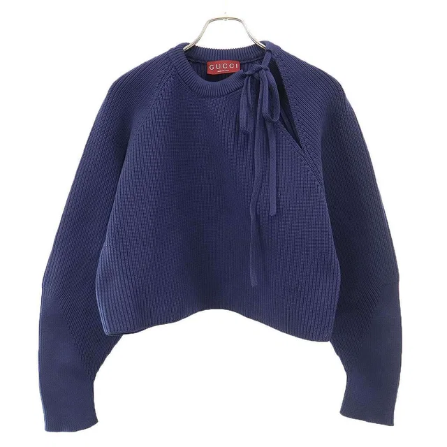 Gucci Chunky Rib Fabric Sweater Navy in Navy from The Reluxe