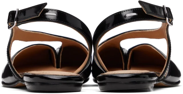 Maison Margiela Black Tabi Slingback Ballerina Flats, photo 2 of 8 from SSENSE