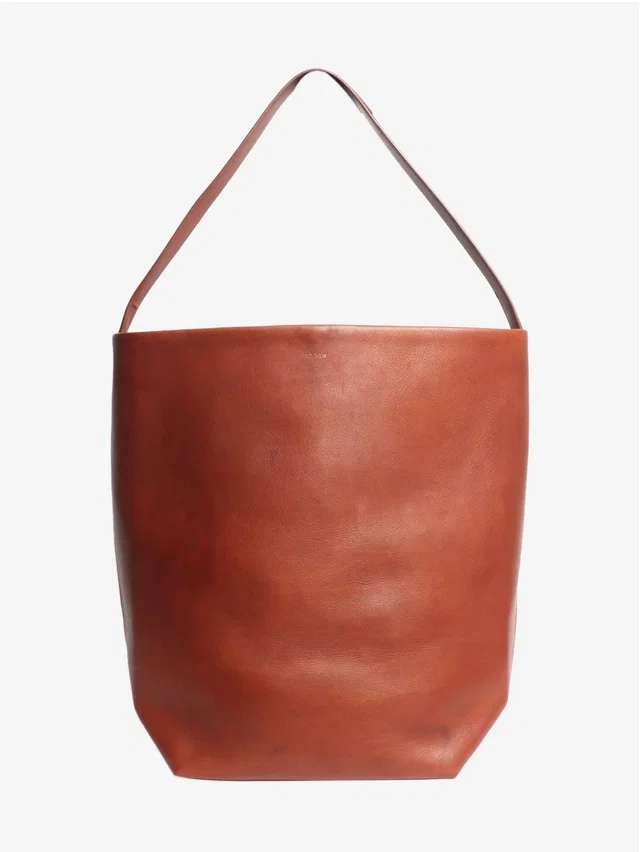 The Row Brown Leather Shoulder Bag in brown|red Leather from Grailed