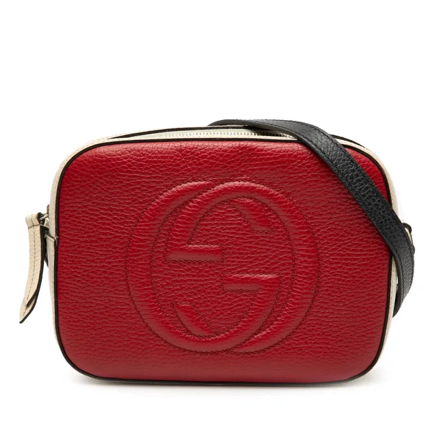 Red Gucci Small Tricolor Leather Soho Disco Crossbody in Red Leather from Designer Revival, photo 1 of 1