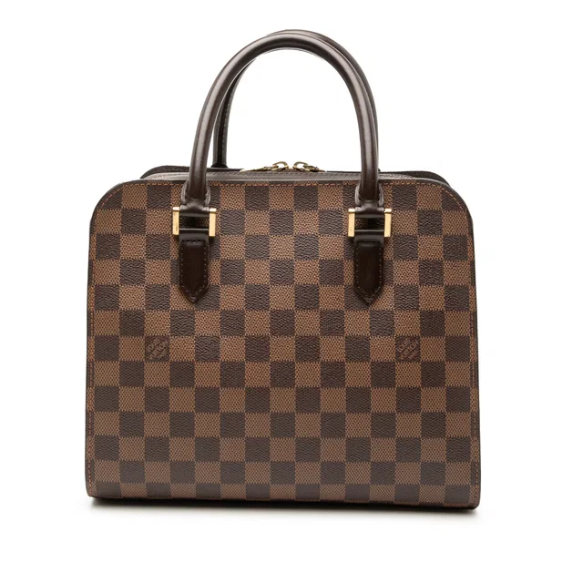 Brown Louis Vuitton Damier Ebene Triana Handbag in Brown Canvas from Designer Revival