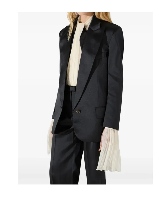Elisabetta Franchi Satin Single-Breasted Blazer, photo 3 of 6 from SENSER