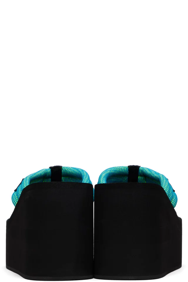 Coperni Black & Green Wedge Heeled Sandals, photo 2 of 5 from SSENSE