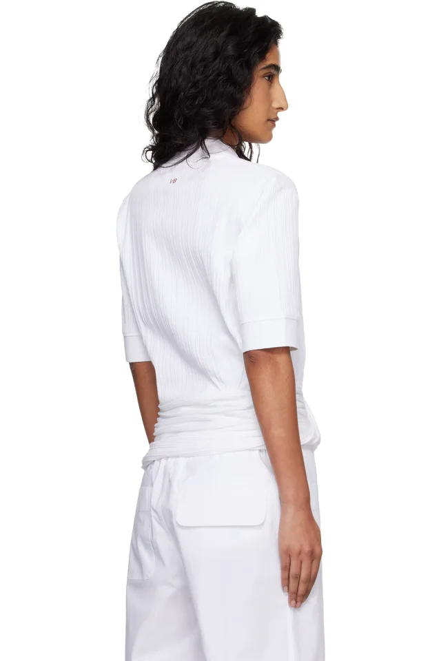 Victoria Beckham White Twist Polo, photo 3 of 4 from SSENSE