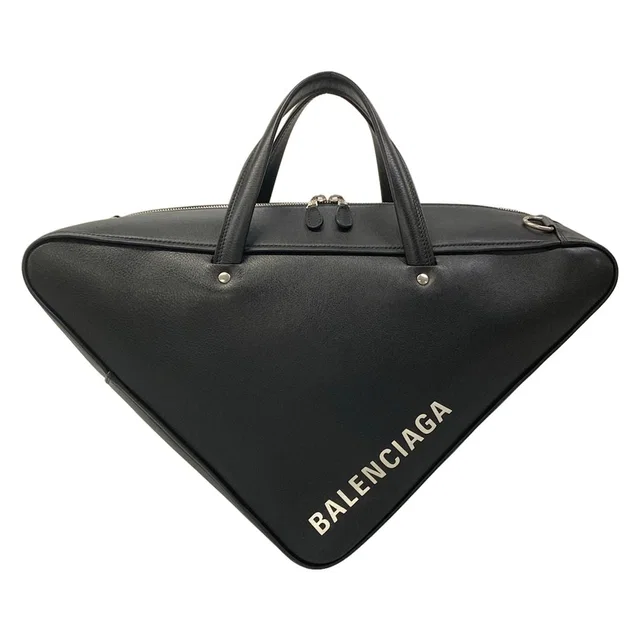 Balenciaga Handbag Triangle Duffle M Black Leather in Black Leather from The Reluxe