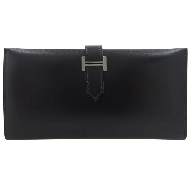 Hermès 2004 Bearn Classic Black in Black Box leather from VINTAGE QOO TOKYO
