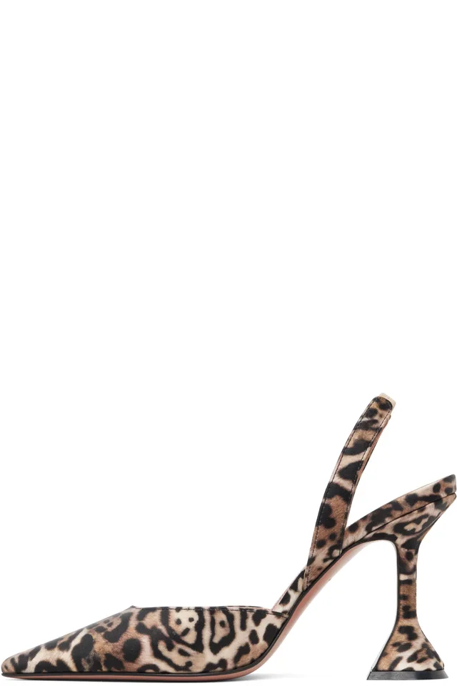 Amina Muaddi Brown Holli Sling 95 Heels, photo 3 of 4 from SSENSE