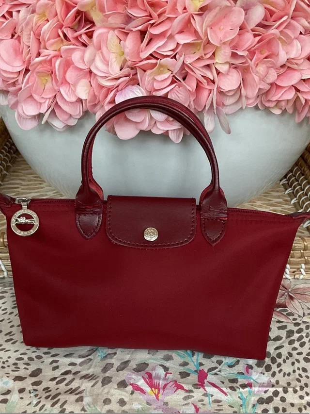 Longchamp Small Le Pliage Tote in red Nylon from Poshmark